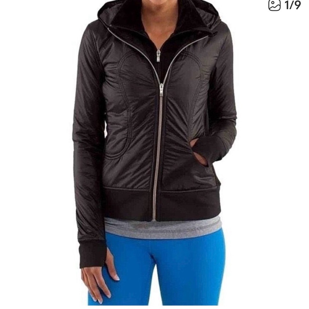 lululemon athletica Black uba hooded Jacket, size 6